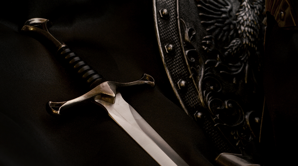 Still life closeup of a dagger from the Medieval times.